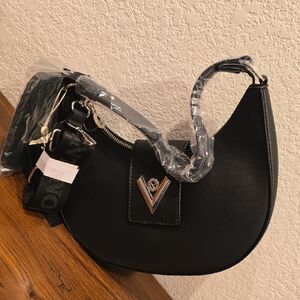 Valentino Orlandi Elegant Black Women's Crescent Bag